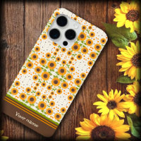 Fun Sunflower Jaune Motif unique Nom personnalisé