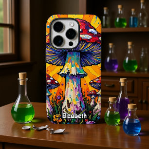 Coques iPhone 16 Pro Fungus de Sunburst psychédélique