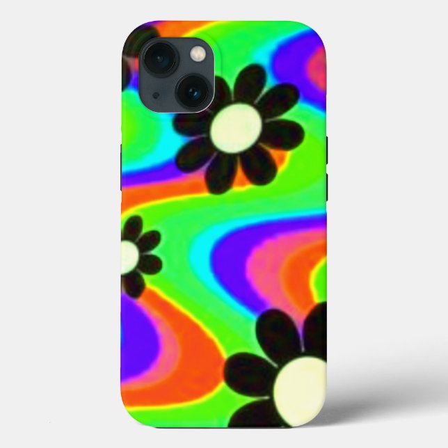 Coques Case-Mate iPhone Funky 60s Psychedelic Daisy Flower (Verso)