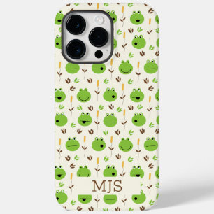 Coque Pour Pour iPhone 14 Pro Max Funky Frog Visages Motif Monogramme