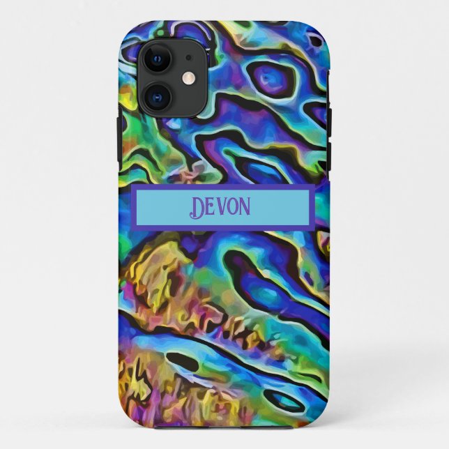 Coques Case-Mate iPhone Funky Iridescendant Abalone Sea Shell (Dos)