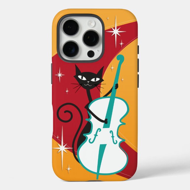 Coques Case-Mate iPhone Funky Mid Century Modern Chat Jouer debout basse (Verso)