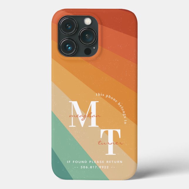Coques Case-Mate iPhone Funky Retro années 1970 Super | Monogramme (Verso)
