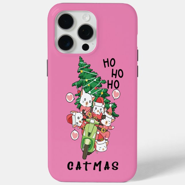 Coques Case-Mate iPhone Funny Cat Claus Joyeux Catmas (Verso)