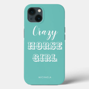 Case-Mate iPhone Case Funny Equestrian Turquoise Crazy Horse Nom de la f
