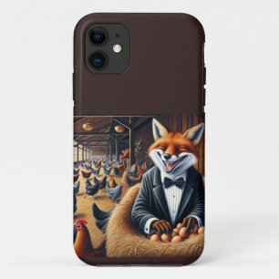 Case-Mate iPhone Case Funny Farmhouse Art Fox in Hen House Stealing Oeuf
