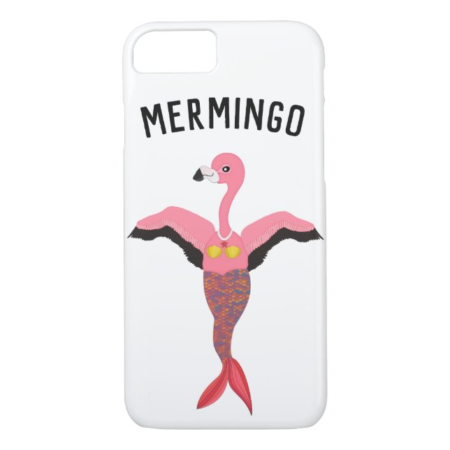 Coques Case-Mate iPhone Funny Pink Mermingo Flamant rose Sirène Créature (Dos)