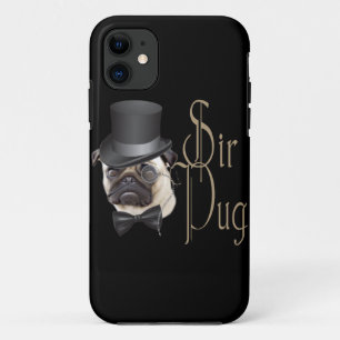 Coque iPhone 11 Funny Top Hat Monocle Sir Carlin Chien