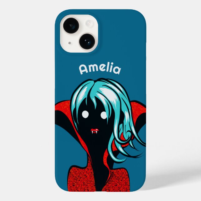 Coques Case-Mate iPhone Funny Vampire Girl Cute Goth Caractère Art Nom (Verso)