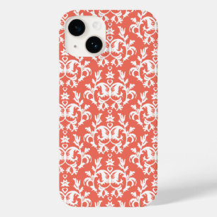 Coques Pour iPhone Fusion de damas botanique orange