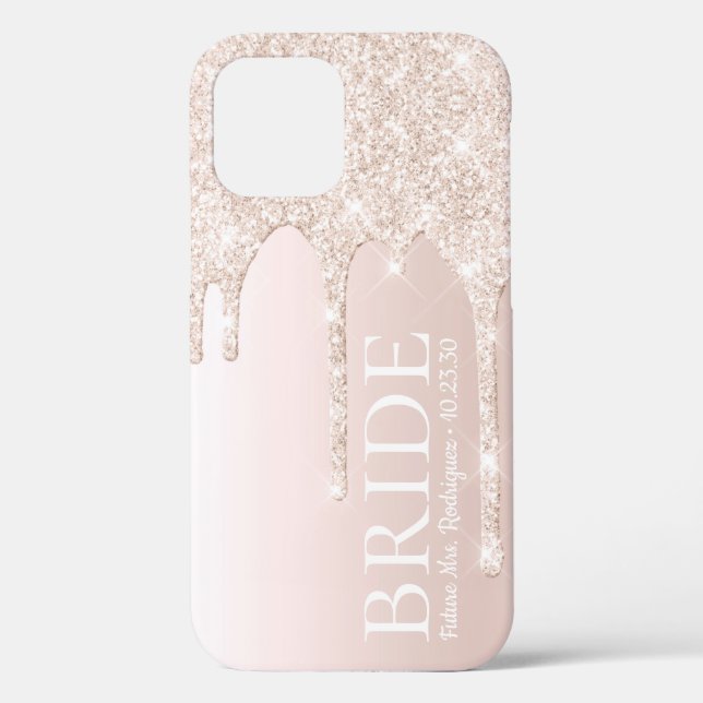 Coques Case-Mate iPhone Futur de mariée Mme Blush Parties scintillant rose (Verso)