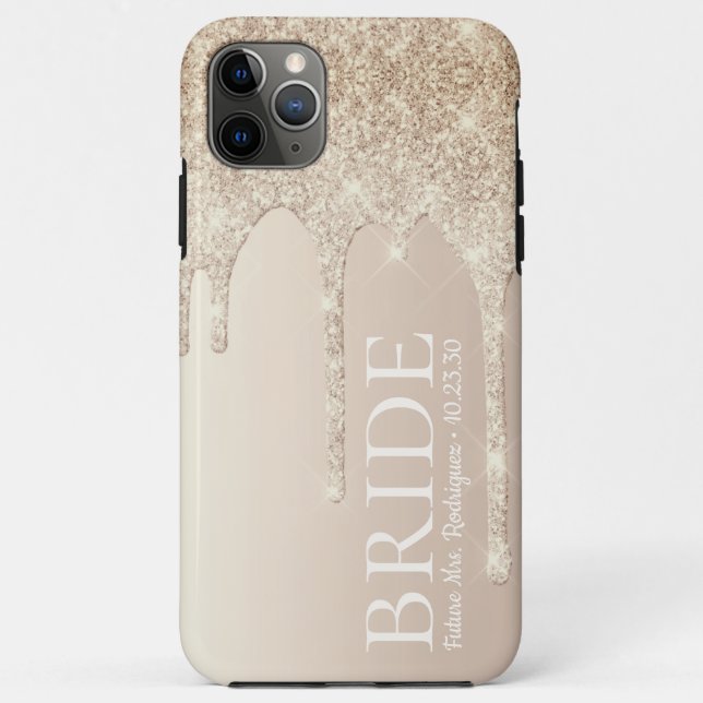 Coques Case-Mate iPhone Futur Madame Paillettes Dorées Bride (Dos)