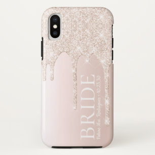 Case-Mate iPhone Case Futur Mariée Mlle Rouge Clair Paillettes Rose
