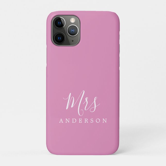 Coques Case-Mate iPhone Futur Mme Fuchsia Pink Chic Script Bride (Dos)