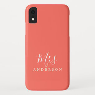 Case-Mate iPhone Case Futur Mme Vibrant Coral Chic Script Bride