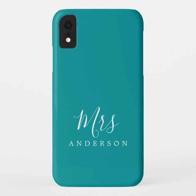 Coques Case-Mate iPhone Futur Mme Vibrant Green Chic Script Bride (Dos)