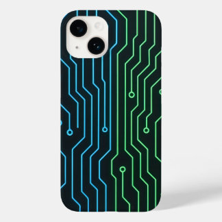 Coque Pour iPhone 14 Futuristic Neon Circuit Phone Case