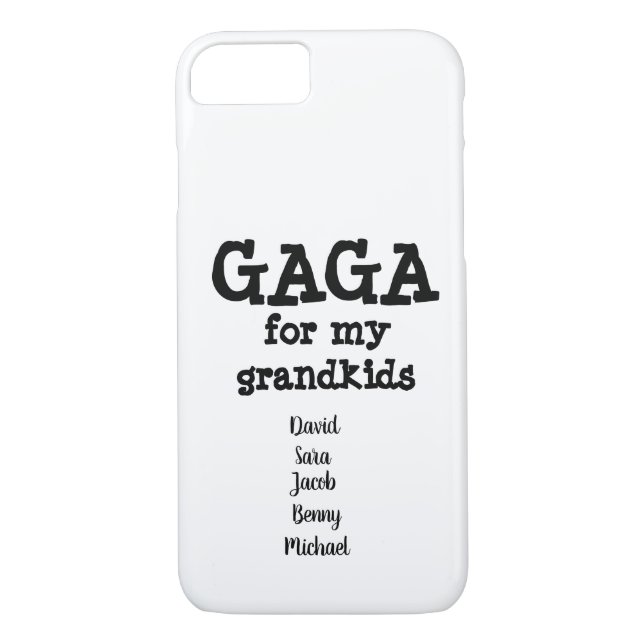 Coques Case-Mate iPhone Gaga Phone Case Cadeau Grandma Grandkids Names (Dos)