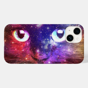 Coque Pour iPhone 14 Galaxie de chat Burst de couleur