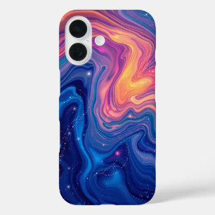 Coque Pour iPhone 16 Galaxie Liquide : Un Abstrait qui métissent