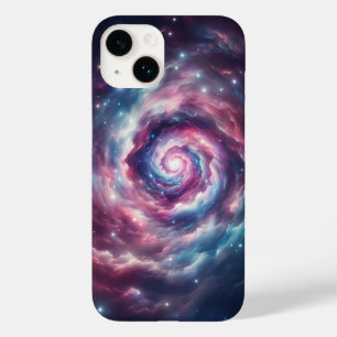 Coque Pour iPhone 14 Galaxie nébuleuse Cosmic Dream Rose et Violet étoi