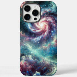 Coques iPhone 16 Pro Max Galaxie spirale nébuleuse cosmique colorée et étoi