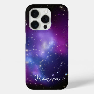 Coque iPhone 15 Pro Galaxie violette personnalisée Photo céleste