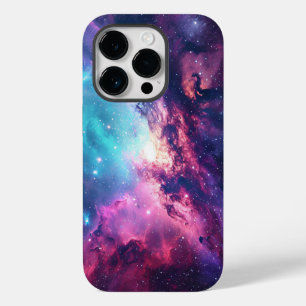 Coque Pour iPhone 14 Pro Galaxy espace parties scintillant nebula rose viol