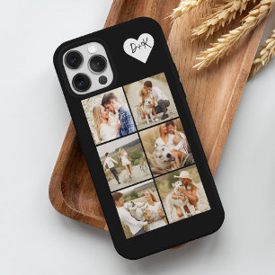 Coque iPhone 15 Pro Max Galerie Monogrammée de 8 Photos Personnalisées