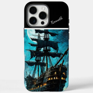Coques iPhone 16 Pro Max Galleon de minuit sous Pleine lune