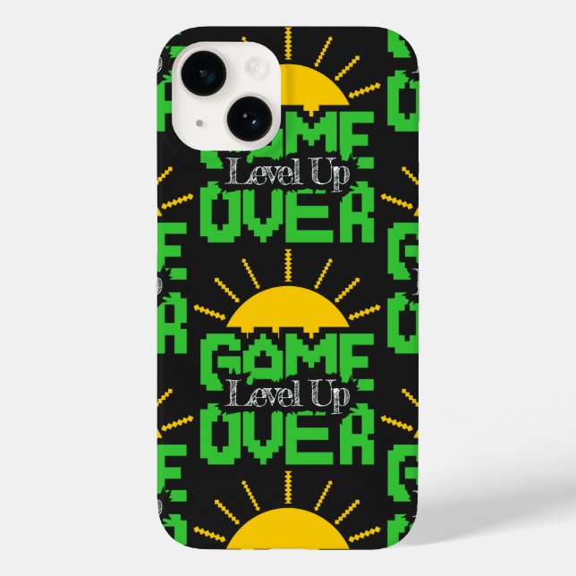 Coques Case-Mate iPhone Game Over, Level Up: Retro Pixel Block Adventure (Verso)