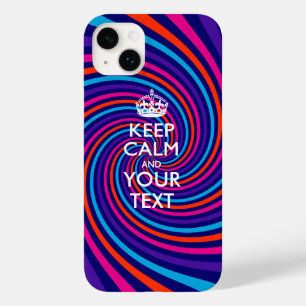 Coque Pour iPhone 14 Plus Garde calme personnalisé ET Votre Texte