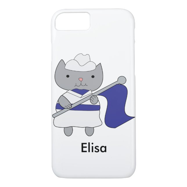 Coques Case-Mate iPhone Garde couleur bleu chat (Dos)