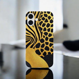 Coques iPhone 16 Plus Garde sauvage : Poster de animal noir et jaune
