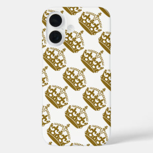 Coque Pour iPhone 16 Garde ton calme et continue Couronne d'or sur fond