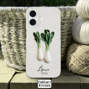 Coque Pour iPhone 16 Gardener vert minimaliste Crochet Leeks Nom