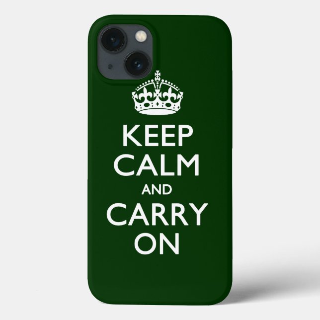 Coques Case-Mate iPhone GARDER LE CALME ET PORTER SUR Forest Green (Verso)