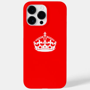 Coque Pour Pour iPhone 14 Pro Max GARDEZ CALM CROWN sur la Personnaliser rouge Ceci!