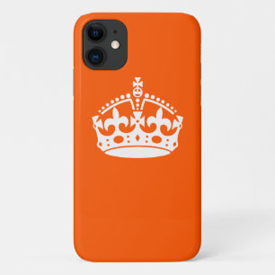 Coque Case-Mate Pour iPhone GARDEZ CALM CROWN sur Orange Personnaliser Ceci!