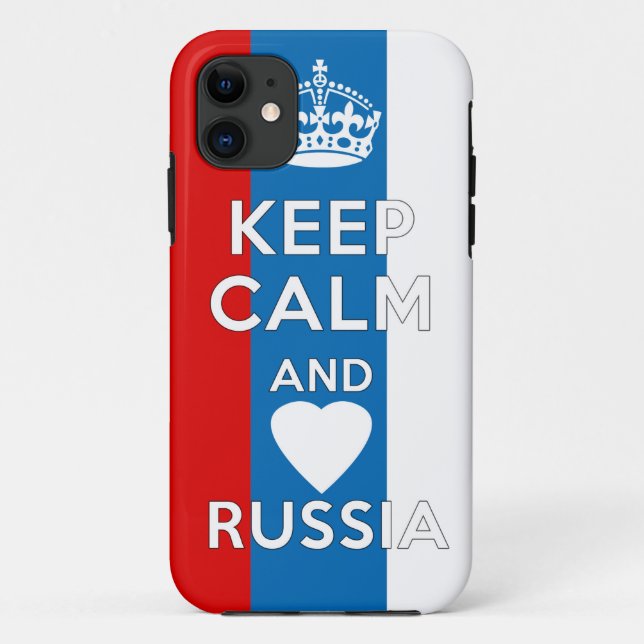 Coques Case-Mate iPhone Gardez le calme et aimez la Russie (Dos)