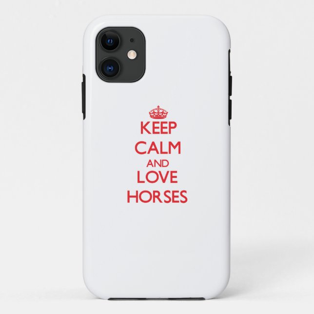 Coques Case-Mate iPhone Gardez le calme et aimez les chevaux (Dos)