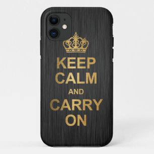 Case-Mate iPhone Case Gardez le calme et continuez - noir et or