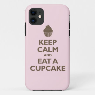 Coques Pour iPhone Gardez le calme et mangez un petit gâteau (rose et