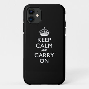 Case-Mate iPhone Case GARDEZ LE CALME ET PORTEZ SUR LE Noir Solide