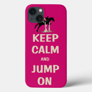 iPhone 13 Case Gardez le calme et sautez sur le cheval rose