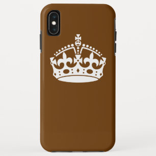 Coque Pour iPhone XS Max Gardez le calme sur la décoration Brown