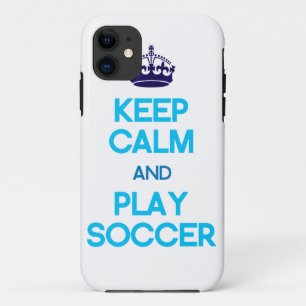 Coque Case-Mate Pour iPhone Gardez le football de calme et de jeu (bleu)
