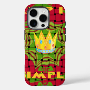 Coques iPhone 16 Pro Gardez-le simple : Gratuit Rouge Tissé imprimé Flo