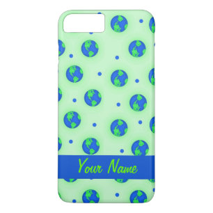 Coque iPhone 8 Plus/7 Plus Gardez-le vert Sauvez la Terre Globe Motif Art
