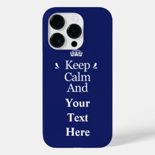 Coque Pour iPhone 14 Pro Gardez votre calme et ajoutez votre texte Personna